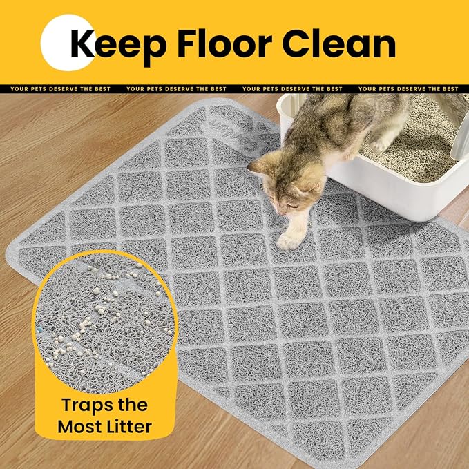 Cat Litter Mat Litter Trapping Mat, Less Waste Cat Litter Box Mat - Image 3