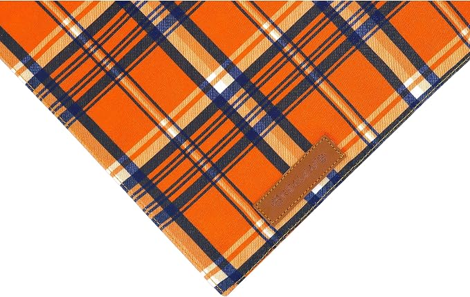 Realeaf Fall Dog Bandanas 2 Pack, Reversible Orange Plaid Holiday Pet Scarf - Image 5