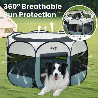 Love's cabin Pet Puppy Dog Playpen, Medium Dog Tent Crates Cage Indoor/Outdoor - Image 9