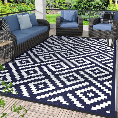 GENIMO 5x8 Outdoor Rug Waterproof, Reversible Mats, Area Rug, Plastic Outside by GENIMO