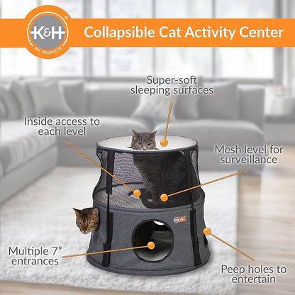 K&H Pet Products Kitty Tower Classy Gray 2 Story - Image 2