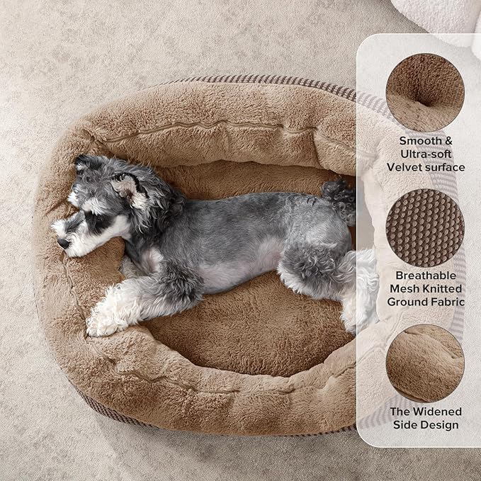 INVENHO Small Dog Bed Washable Orthopedic Calming Warming Durable Pet Bed - Image 2