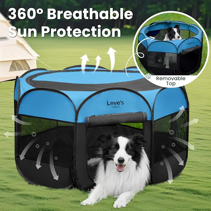 Love's cabin Pet Puppy Dog Playpen, Medium Dog Tent Crates Cage Indoor/Outdoor - Image 9