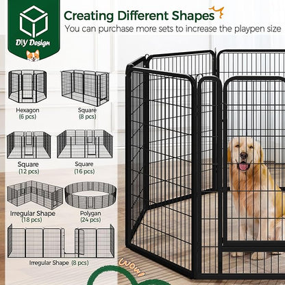 Yaheetech Dog Playpen Outdoor, 47 inch 8 Panels Dog Pen Indoor Heavy Duty Puppy - Image 5
