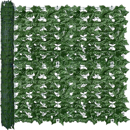 Artificial Ivy Privacy Fence Wall Screen: 40X100 in UV-Anti Faux Greenery by ODTORYHOME