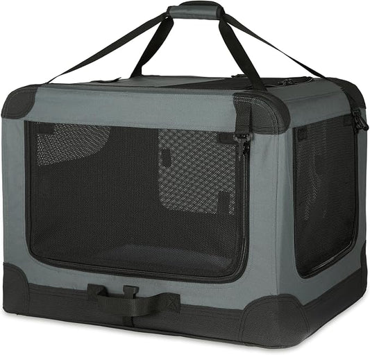 Amazon Basics 4-Door Portable Folding Soft Dog Crate, Collapsible Travel Kennel by AmazonBasics
