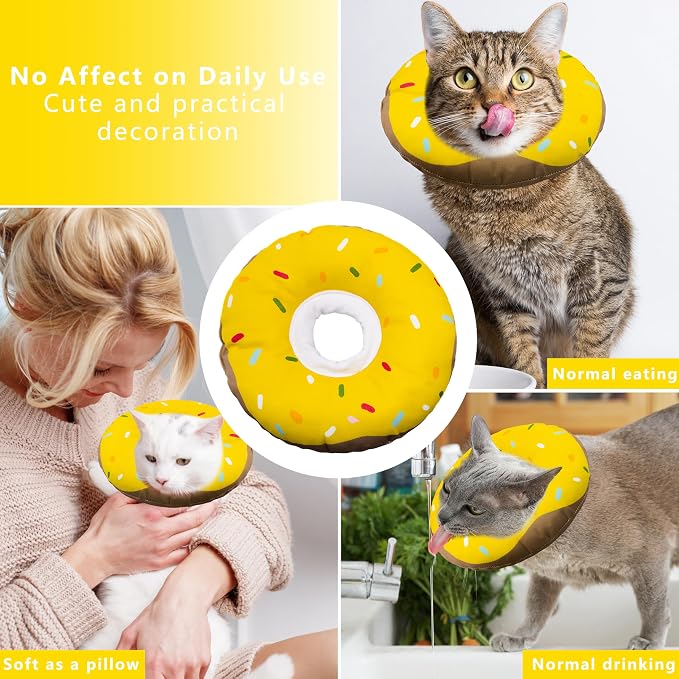Cat Cone Collar Soft, Adjustable Cat Recovery Collars Kitten Cones to Stop - Image 4