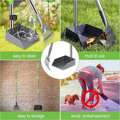 Niubya Pooper Scooper for Dogs, Metal Poop Scooper Tray and Rake Set - Image 6
