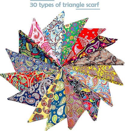 30 Pcs Paisley Dog Bandanas Bulk 33 Inche XL Stitch Dogs Bandanas Polyester - Image 4