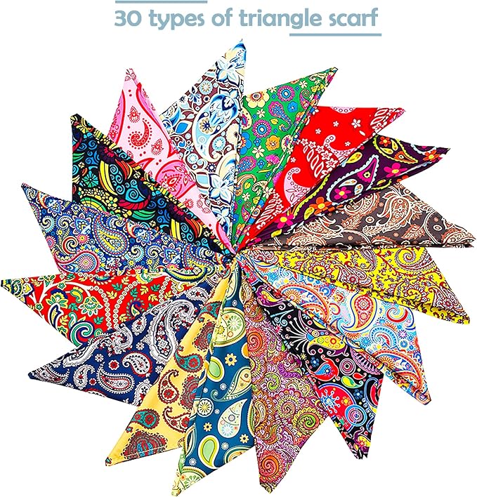 30 Pack Paisley Dog Bandanas for Small Dogs Stitch Bandanas Bulk Reversible - Image 4