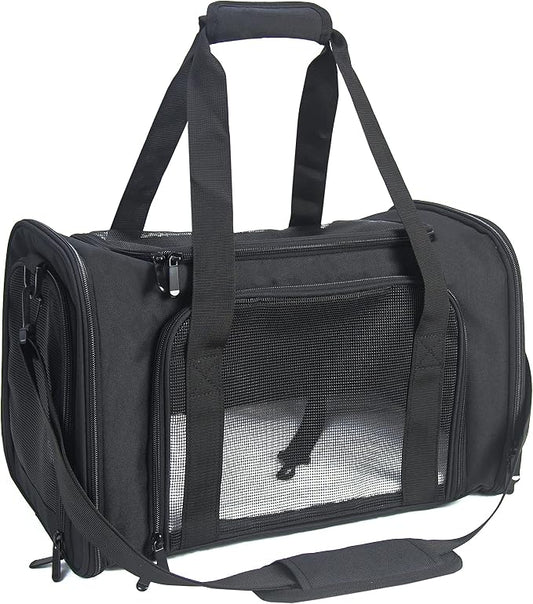 Soft Sided Carrier for Small Medium Cats Dogs, TSA Airline Approved Collapsible by NextFri