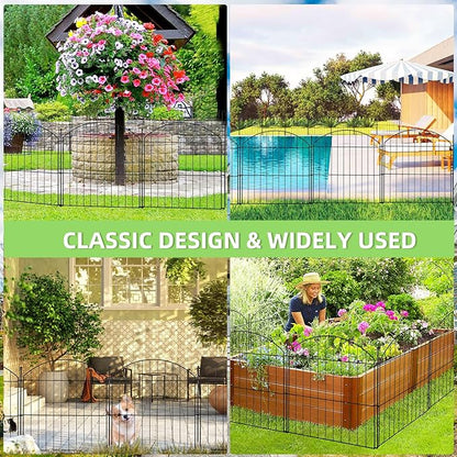 Decorative Garden Fence 24in x10ft, 5 Pack No Dig Fence Animal Barrier - Image 5