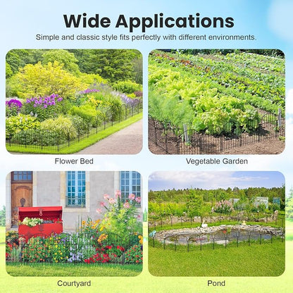 19Pcs Decorative Garden Fence, 20in/20.5ft Rustproof Metal Fences Animal - Image 6
