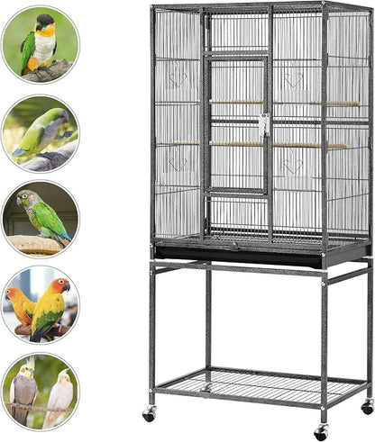 Yaheetech 54-inch Wrought Iron Standing Large Parrot Parakeet Flight Bird Cage - Image 5