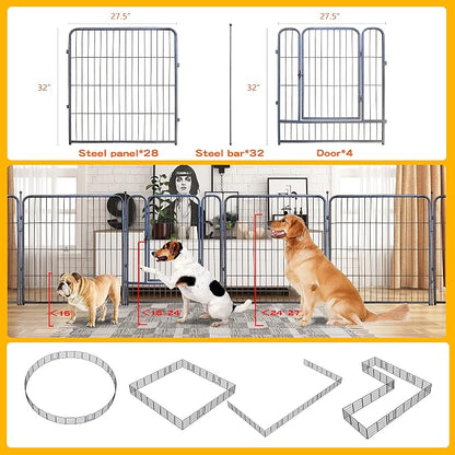 Dog Playpen, 32/40/45 Inch Height in Heavy Duty, Folding Indoor Outdoor - Image 5