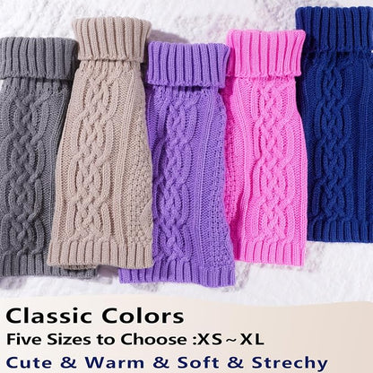 Dog Sweaters Small Dog Clothes Winter Turtleneck Puppy Sweater Warm Pet Cat - Image 5
