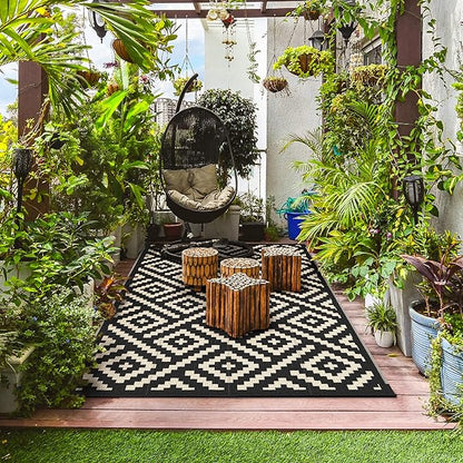 GENIMO Outdoor Rugs 8x10 Waterproof, Reversible Mats, Area Plastic Straw Rug - Image 3