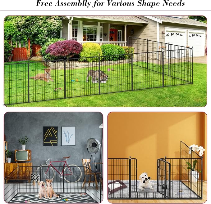 Dog Playpen 32 inch 24 Panels Indoor Outdoor Dog Pen - Image 8
