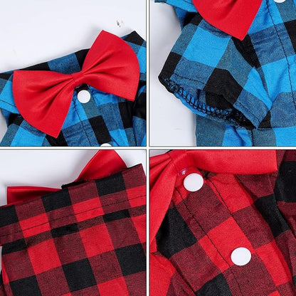 Tongcloud 3 Pack Plaid Puppy Cat Shirt Cute Cat Shirt Dog Shirt - Image 7
