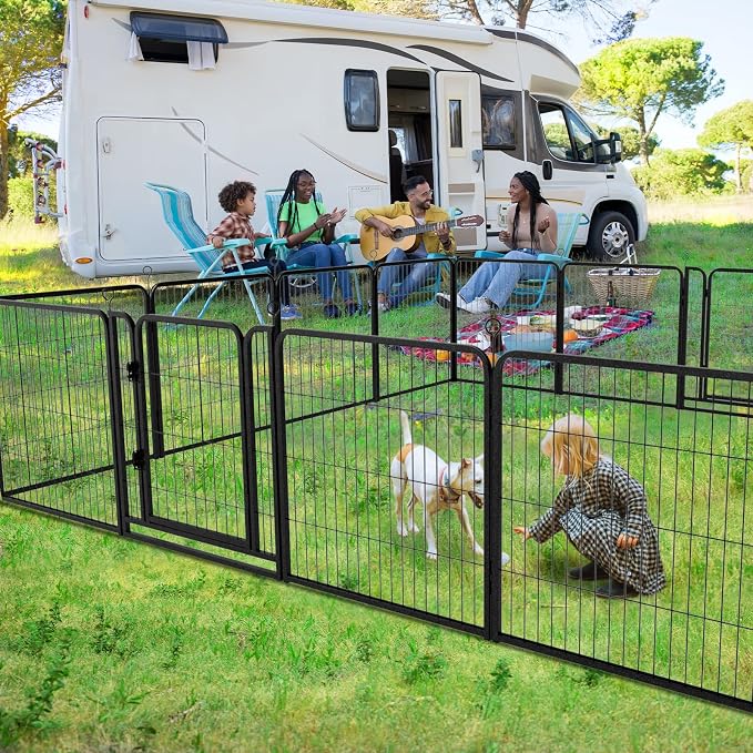 Dog Playpen Outdoor Extra Wide 16 Piece Panels Heavy Duty Dog Fence 32" Height - Image 3