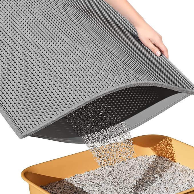 ESTHELLO Cat Litter Mat Large, Cat Litter Trapping Mat, Honeycomb Double Layer by ESTHELLO