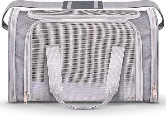 Pet Carrier for Cats, Guinea Pigs – Airline Approved Soft-Sided Travel Bag by VerticalPro