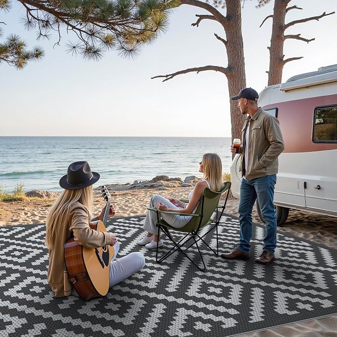 GENIMO Outdoor Rug for Patio Clearance, Reversible Plastic Camping Rugs - Image 3