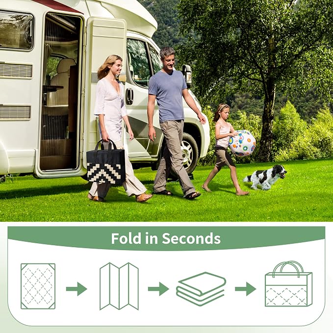 GENIMO Outdoor Rug 4'x6' Waterproof, Reversible Camping Mat, Plastic Straw Rugs - Image 6