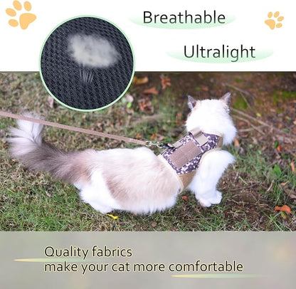 Tactical Cat Harness and Leash for Walking Escape Proof, Desert Camo, - Image 6