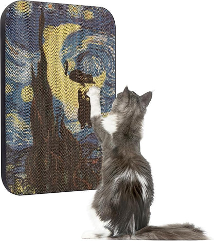 Art Cat Scratcher, Wall-Mountable Cat Scratching Board, Cat Wall Scratcher by LESISSMER