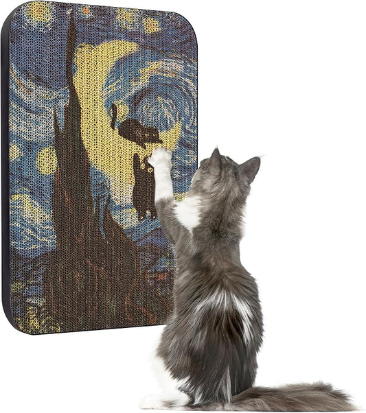 Art Cat Scratcher, Wall-Mountable Cat Scratching Board, Cat Wall Scratcher by LESISSMER