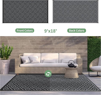 GENIMO Outdoor Rug for Patio Clearance, Reversible Plastic Camping Rugs - Image 4