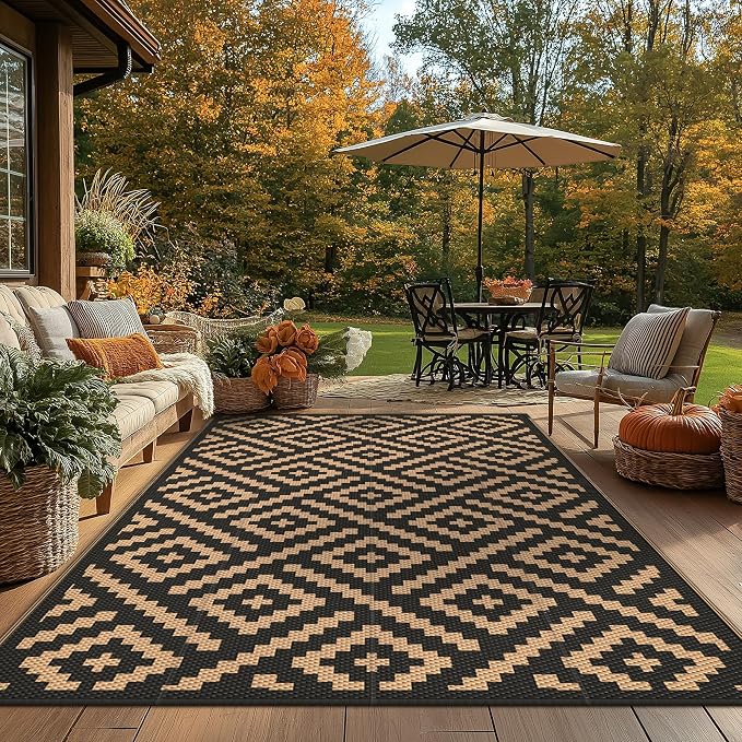 GENIMO Outdoor Rugs 8x10 Waterproof, Reversible Mats, Area Plastic Straw Rug - Image 8