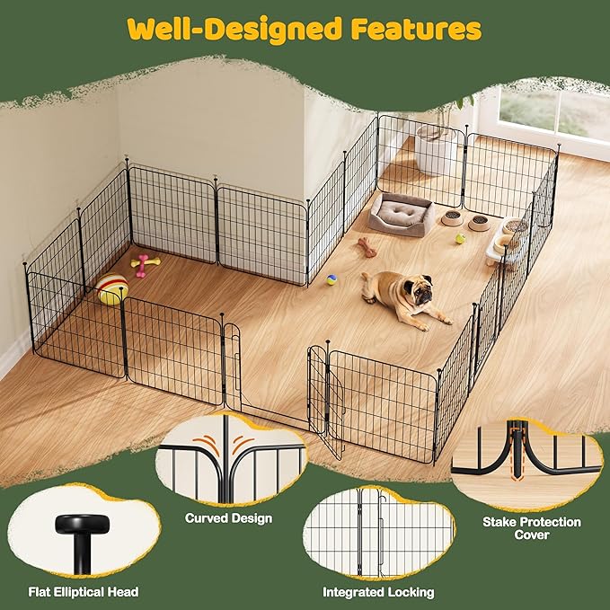 Yaheetech Expandable Dog Playpen, 16 Panel 24 inch Puppy Playpen - Image 4