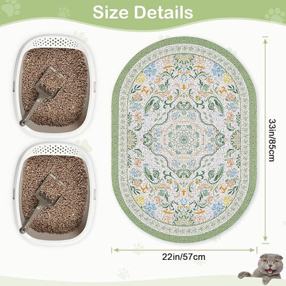Bienbee Cat Litter Mat, Urine and Water Proof, Bean-Green L - Image 6