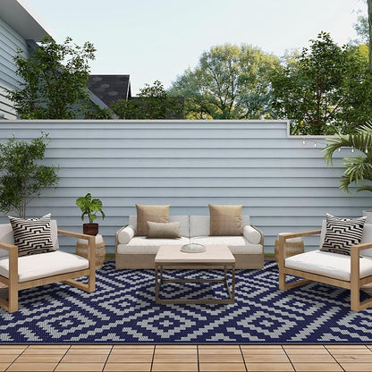 GENIMO Outdoor Rug for Patio Clearance, Reversible Plastic Straw Rugs for RV - Image 3