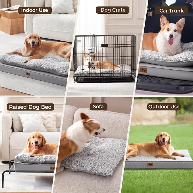 2-Pack XL Waterproof Dog Bed Large Size Dogs, Plush Cushion & Orthopedic - Image 8