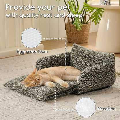 Hollypet Cat Bed Fluffy Plush Mutifuctional Double-Layer Soft Pet Couch - Image 5