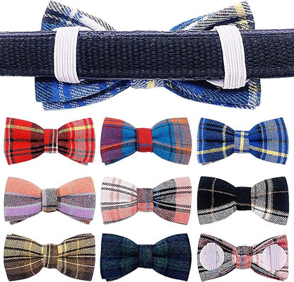 PET SHOW 8pcs Plaid Small Dogs Collar Bow Ties Puppies Cats Collar Charms - Image 6
