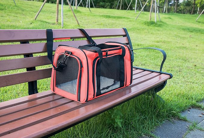 Soft Sided Carrier for Small Medium Cats Dogs, Removable Pad Collapsible Travel - Image 9