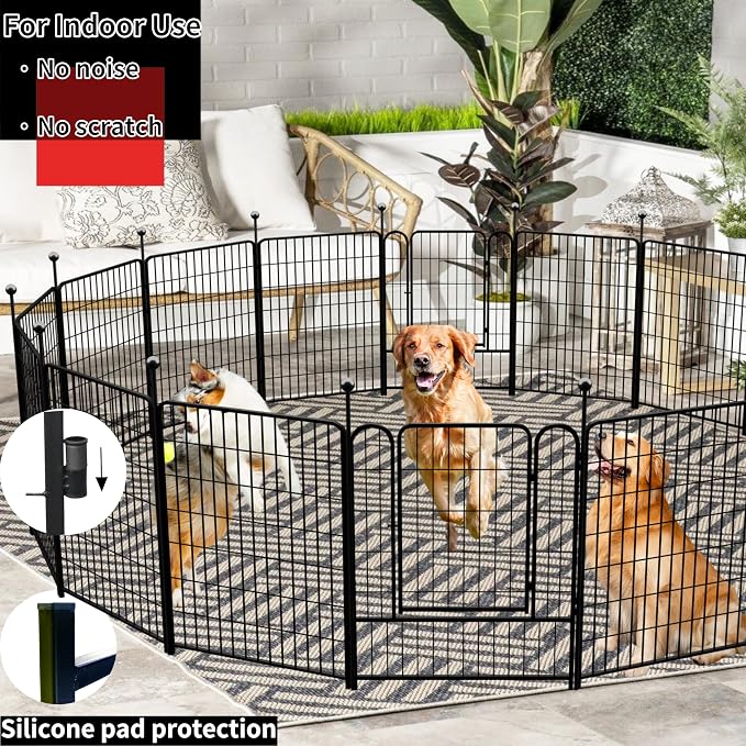 Dog Playpen Outdoor for Medium/Large Dogs 36'' High, 4 Add-on Heavy Duty Dog - Image 2
