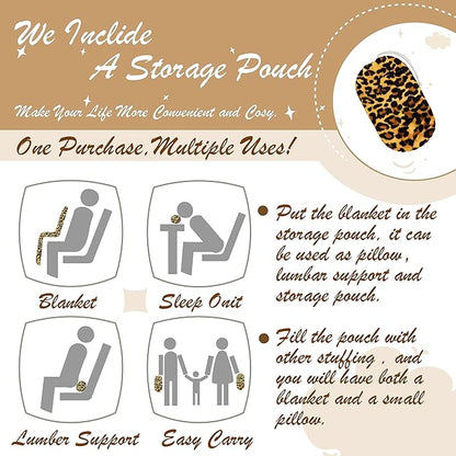Bnuitland Leopard Print Fleece Flannel Throw - Image 3