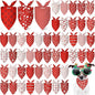 Abbylike 50 Pcs White and Red Dog Bandanas Bulk Polka Dots Stripes Snowflake by Abbylike