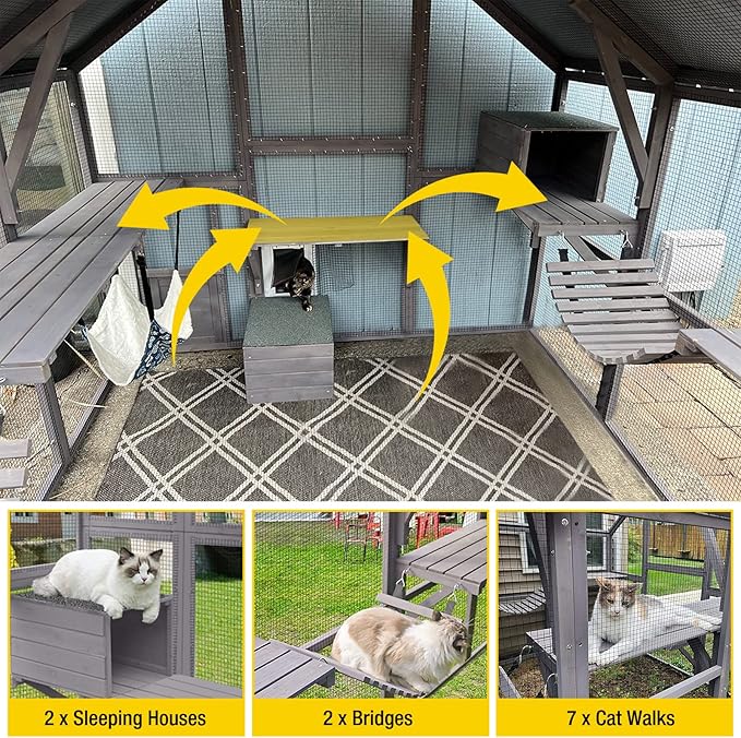 Aivituvin Extra Large Catio Outdoor Cat Enclosure Window Design - Image 5