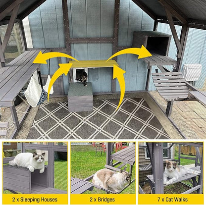 Aivituvin Extra Large Catio Outdoor Cat Enclosure Window Design - Image 5