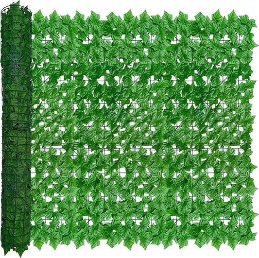 Artificial Ivy Privacy Fence Wall Screen: 48X120 in UV-Anti Faux Greenery by ODTORYHOME