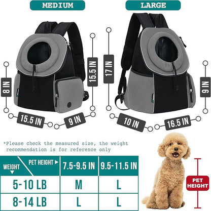 PetAmi Dog Front Carrier Backpack, Ventilated Adjustable Dog Pet Cat Chest - Image 3