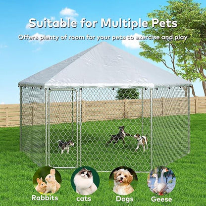 12x12 Outdoor Dog Kennel Outside Heavy Duty Dog Enclosure - Image 8