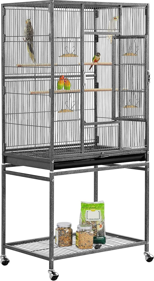Yaheetech 54-inch Wrought Iron Standing Large Parrot Parakeet Flight Bird Cage by Yaheetech