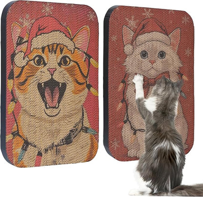 2 Packs Art Cat Wall-Mountable Scratching Board 16.7x11x1 Inch Cat Wall Scratch by LESISSMER